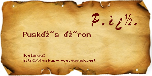 Puskás Áron névjegykártya